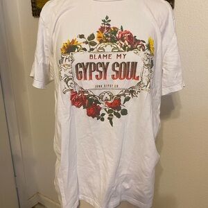 Gypsy Soul Floral Graphic Tee - White